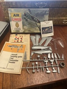 Vintage 1964 Air Lines Testors WW2 DUTCH FOKKER D21 Fighter Model Kit 1/72 Scale - Picture 1 of 4