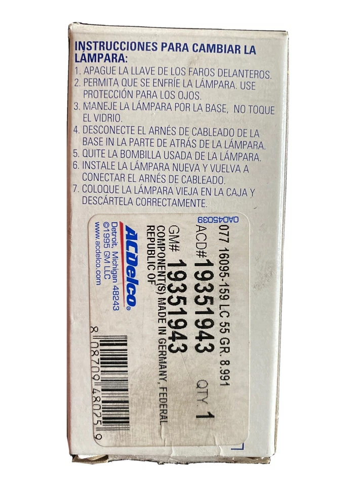 ACDelco Replacement Headlight Bulb Fits 2010-2016 Cadillac SRX 19351943 - Image 1 of 4