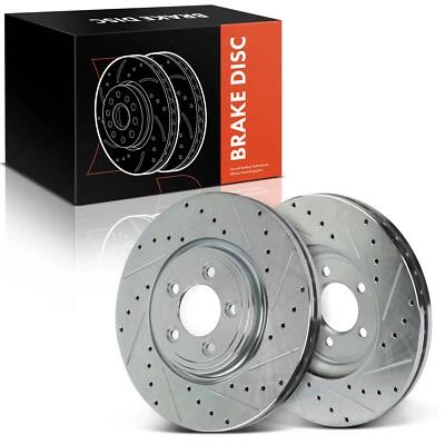 2x Drilled Brake Rotors for Jaguar S-Type 2006-2008 XF XJ8 XK 326mm Front Side - Image 1 of 4