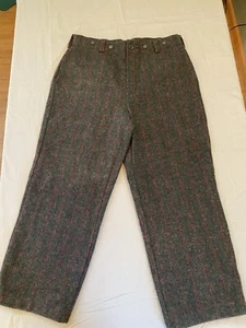 Vtg Malone Plaid Heavy Wool Hunting/Outdoors Pants, Measure 36X30 Gray/Red/Green - Picture 1 of 15