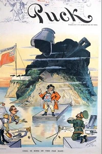 Britain John Bull Coal is King 1898 GERMANY RUSSIA FRANCE NEED COAL Puck Print - Picture 1 of 13