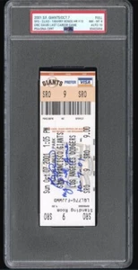 2001 Eric Davis Last Game Signed Ticket PSA 8 DNA 10 Certified Bonds Giants 73HR - Picture 1 of 6