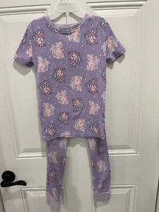 Kirkland Girls Lavender Unicorn Knit Pajamas Sz 8 - Picture 1 of 3