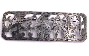 Fine Silver Guatemalan Tribal Pin Brooch 7.9grams - Picture 1 of 4