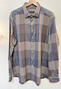 ETRO Men’s Cotton Plaid Button Down Shirt – Made in Italy Size 45 XXL Italy