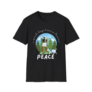 BIPOC Hiker Tee Peace is a good dog + Bäume Wandern Camping Soft T-Shirt Geschenk - Bild 1 von 7