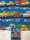 Birthday Wrapping Paper & Tag Trucks Cars Police Design Quality Simon Elvin
