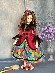 OOAK Art Doll Columbine, Collectible Art Doll, Handmade Doll, Interior Doll - Picture 1 of 10