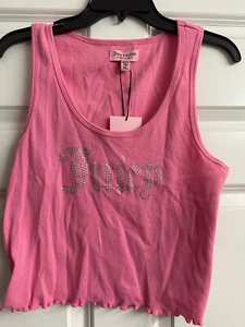 Neu mit Etikett Juicy Couture rosa Glitzer Tanktop Shirt Größe XL - Bild 1 von 3