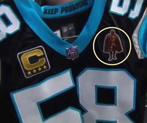 CAROLINA PANTHERS' LB JERSEY PATCH Walter Payton Man of the Year ⭐PLASTIC⭐ Patch Cover