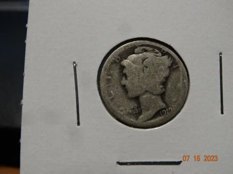 1919 AG Silver Mercury Dime Cover