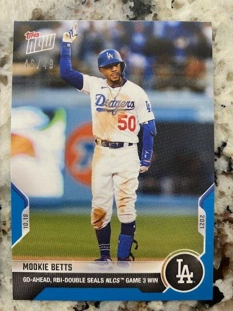 2021 TOPPS NOW BLUE PARALLEL CARD 46/49 LOS ANGELES DODGERS MOOKIE BETTS #993 - Image 1 of 1