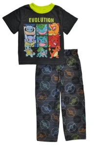 Pokemon Boys Evolution Two-Piece Pajama Pant Set Size 4 6 8 10 - Picture 1 of 1