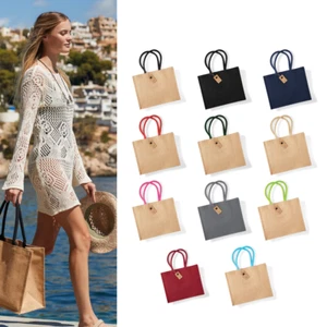 Westford Mill Jute Classic Shopper (W407) - Ladies Tote Natural Handbag - Picture 1 of 18