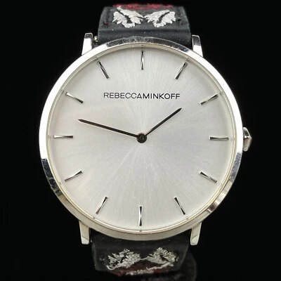 Reloj de cuero negro tono plata Rebecca Minkoff para dama RM.01.3.14.0011 Foto 1 de 4