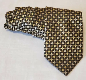 Gior Gio Brutini Colezione Polyester Necktie Olive Green Geometric L 60" W  4.5" - Picture 1 of 5