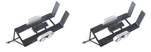 Set of 2 Metal Car Trailers 1:24 scale - Diecast Car Transporter Motormax 76001 - Picture 1 of 6