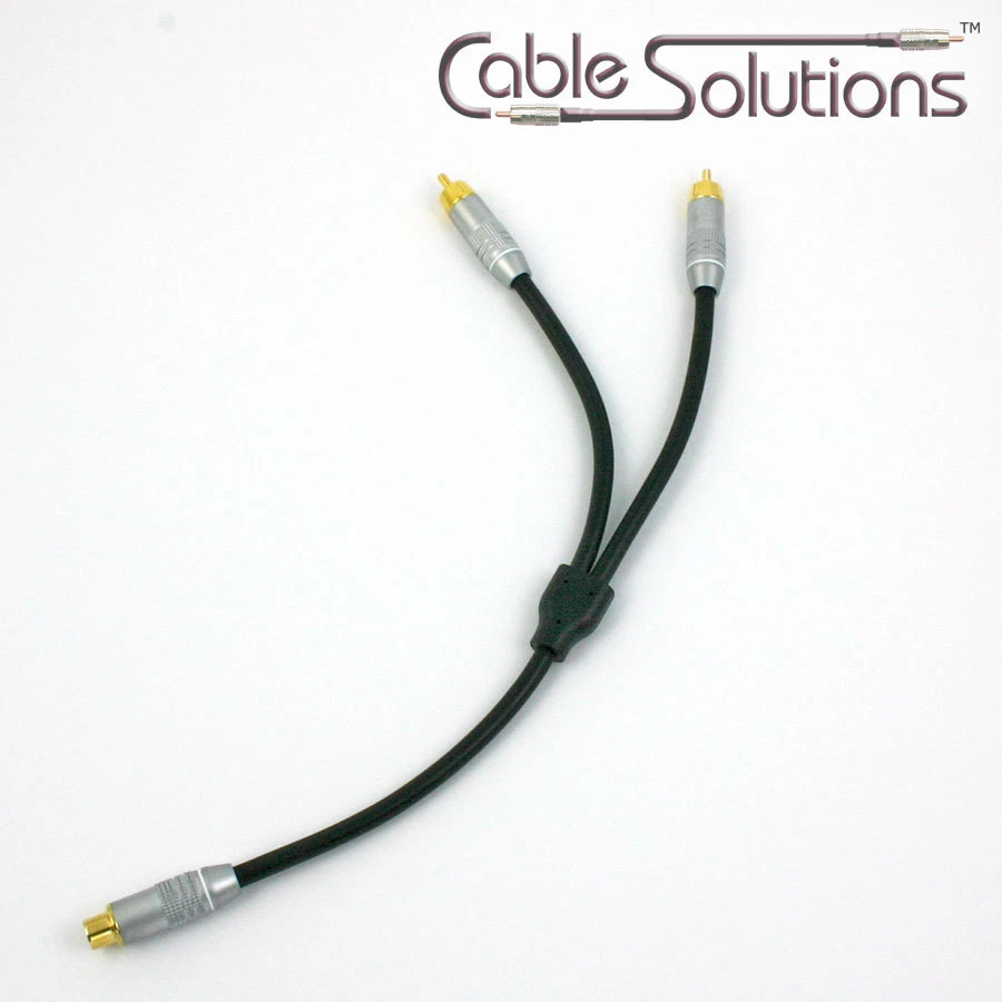 Cable Solutions OFHC Y-Cable, 1-RCA-female / 2-RCA-male, YHG-1RCAF-2RCAM - Image 1 of 1