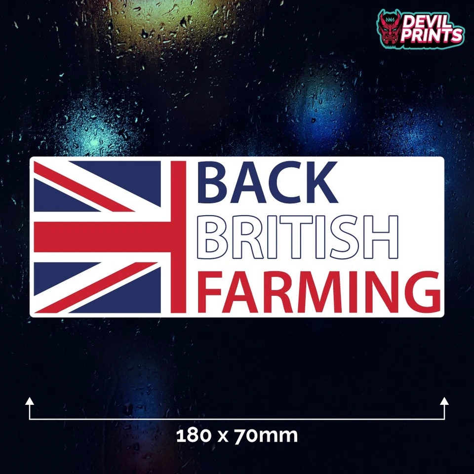 DEVILPRINTSUK Back British Farming Vinyl Decal Sticker Farm Agri Tractor Farmer 4x4 UK United