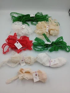 Lot of 23+ Yards New Vintage Lace Trims Sewing Craft White Green Red Christmas - Picture 1 of 9