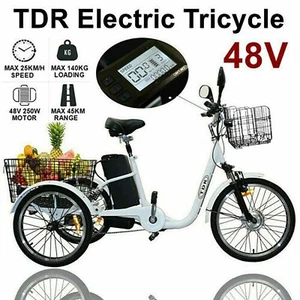 TDR Electric Tricycle Trike 48V 250W 10AH Lithium Battery Cargo Ebike E-trike AU - Picture 1 of 12