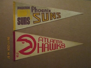 NBA Phoenix Suns Vintage 1969 & Atlanta Hawks 1970's Team Logo Pennants - Picture 1 of 1