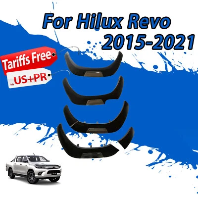 Fits for 2015-2021 Toyota Hilux Revo Wheel Arch Wheel Brow Trim 4PCS Black - Изображение 1 из 4