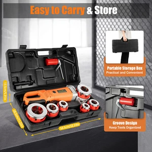 1/2" - 2 Inch Handheld Electric Pipe Threader Threading Machine W/6 Pipe Cutter - Picture 1 of 18