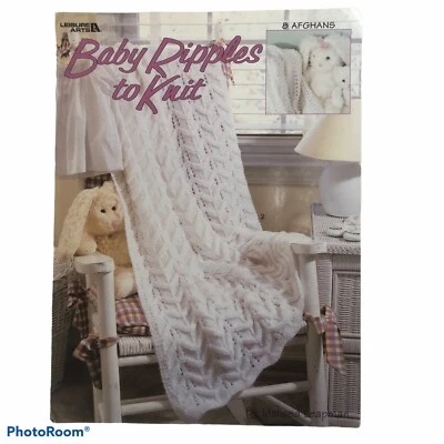 Leisure Arts #3159 Baby Ripples to Knit By Melissa Leapman 8 Afghan Patterns - Image 1 of 3