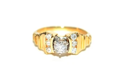 Natural Diamond Ring 14K Solid Gold .47tcw Engagement Ring Bridal Jewelry Fine - Image 1 of 4