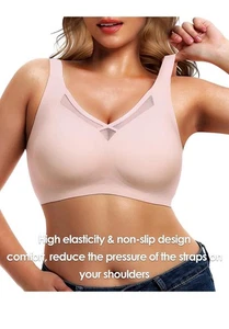 Women Jelly Strip Seamless Underwear Ladies Without Steel Rings Soft Support Bra - Picture 1 of 6