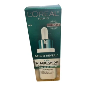 L'Oreal Paris Bright Reveal 12% Niacinamide Dark Spot Serum - 1 floz Box Damage - Picture 1 of 1