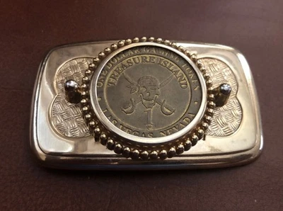 Hebilla de cinturón Treasure Island One Dollar Gaming Token - Las Vegas Foto 1 de 4