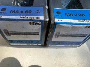 SWG Gewindeschrauben M8x60mm + M8x80mm  verzinkt vollgewinde / DV3NagdübregK50 - Bild 1 von 3