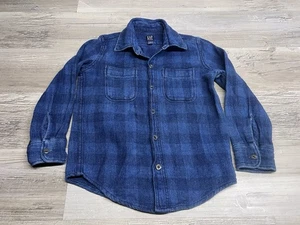 Gap Kids Denim Button Up Shirt Long Sleeve Size Small Blue Twill Double Pocket - Picture 1 of 5