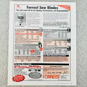 Forrest Saw Blades 2001 Print Ad Woodworker Magazine Ad - Picture 1 of 1