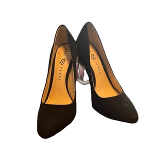 Katy Perry The A. W. Black Faux Suede Pumps Ombre Lucite Heel Dressy Women 8.5 - Picture 1 of 7