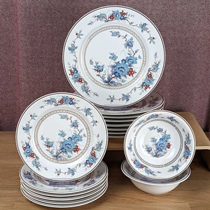 Vintage Noritake Bleufleur Geschirr Teller & Schüsseln Versatone blau geblümt - Bild 1 von 4