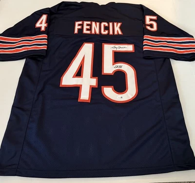 Gary Fencik Chicago Bears signed Custom jersey + SB XX autographed JSA Witnessed - Image 1 of 4