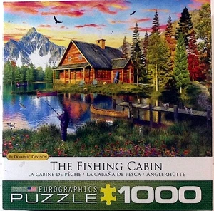 The Fishing Cabin Dominic Davison 1000 pc 19-1/4" X 26-5/8" Eurographics - Picture 1 of 1
