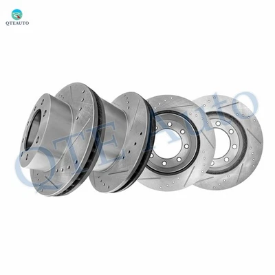 4 rotores de freno perforados delanteros 347 mm-traseros 340 mm para Ford F-350 Super Duty 2005-2012 Foto 1 de 4