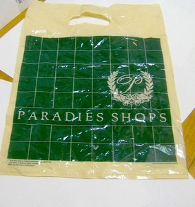 Vintage 1980er PARADIES SHOPS Kunststoff EINKAUFSTASCHE Flughafenladen STILLGELEGT EINZELHANDEL - Bild 1 von 1