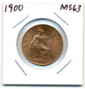 Großbritannien. Half Penny. 1900 Wahl Stempelglanz überwiegend rot - Bild 1 von 2