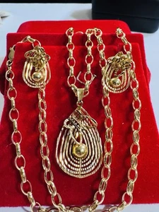 New 18K 750 Saudi Gold Butterfly Set Earring Necklace 19.6/20” Inch 8.2g 3.8mm - Picture 1 of 24