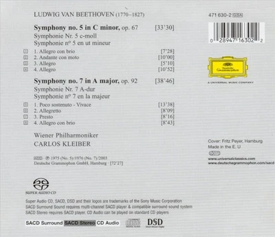 BEETHOVEN: SYMPHONIEN NOS. 5 & 7 NEW CD