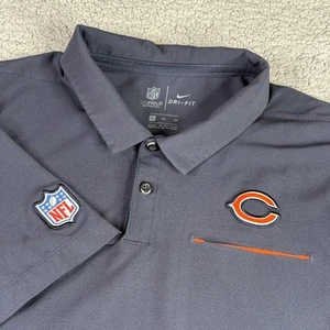 Chicago Bears Shirt Mens XL Navy Blue Nike Dri-Fit NFL On Field Polo Shield Logo - Picture 1 of 15