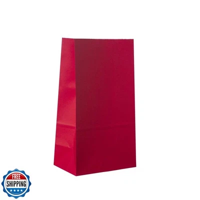 Bolsas para regalos de fiesta - Paquete de 50 bolsas de papel kraft para regalo de almuerzo y fiesta Foto 1 de 4