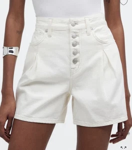 Madewell The '90s Mid-Length Jean Short in Sz 27 Vintage Canvas Ivory NWT - Picture 1 of 7