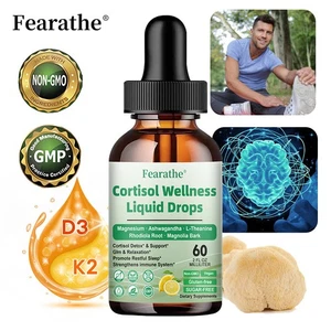 Cortisol Supplement Liquid Drops,With Vitamin K2 D3 Sleep Cognitive Support - Foto 1 di 12