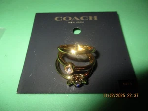 Neu Coach Signature Blumenmotiv Pavé Ring Set 3 Stück Größe 8 - Bild 1 von 2